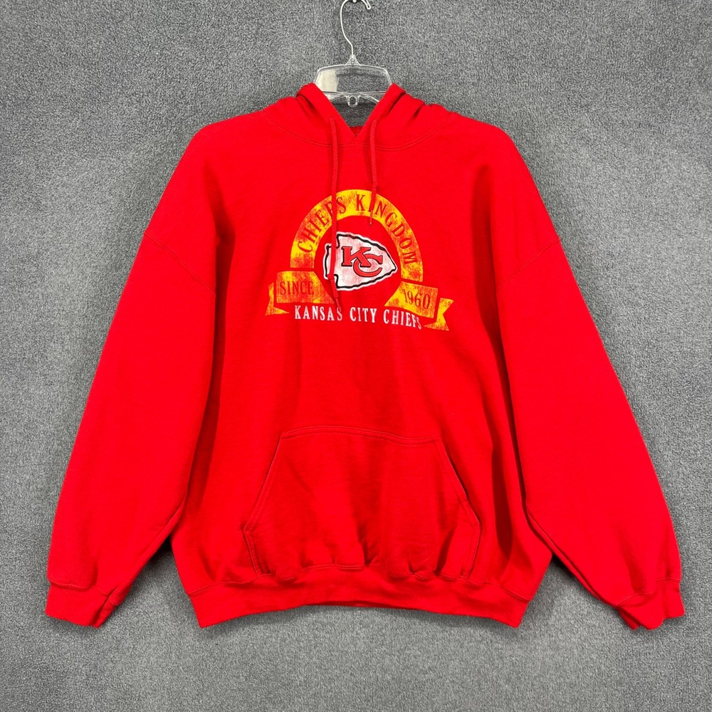 Kansas City‎ Chiefs Kingdom Hoodie Red NFL Team Apparel Size XL